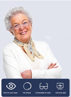 MUSAA Frameless Reading Glasses Anti-Blue Light Resin HD Reading Glasses for the Elderly  - Image 3