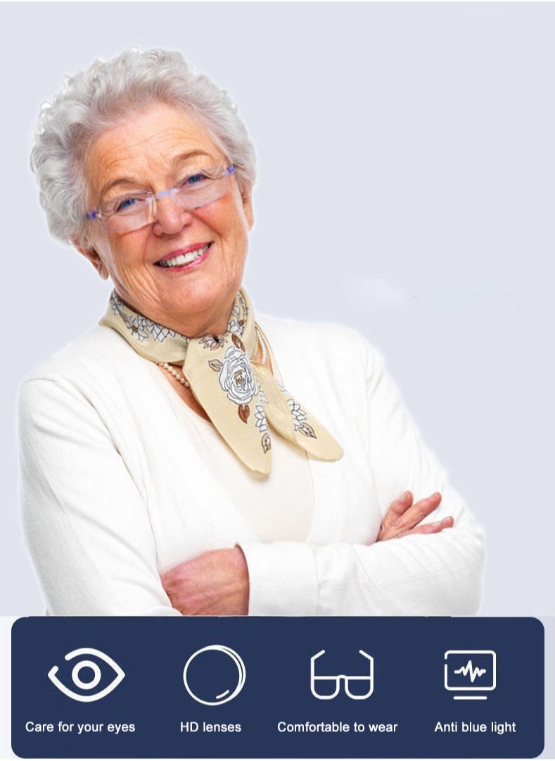 MUSAA - Frameless Reading Glasses Anti-Blue Light Resin HD Reading Glasses for the Elderly - Image 1
