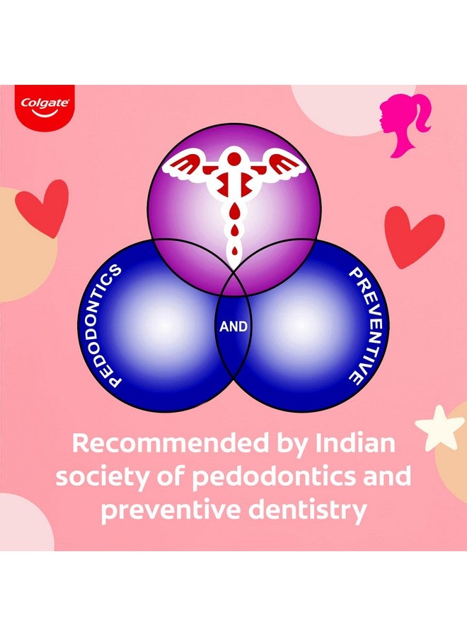 كولجيت معجون أسنان للأطفال من سن 6 سنوات فما فوق، باربي، بنكهة الفراولة، معجون أسنان لطيف للحماية بتركيبة أقل كشطًا بنسبة 50% للحماية من التسوس وحماية مينا الأسنان - 80 جرام - Image 4