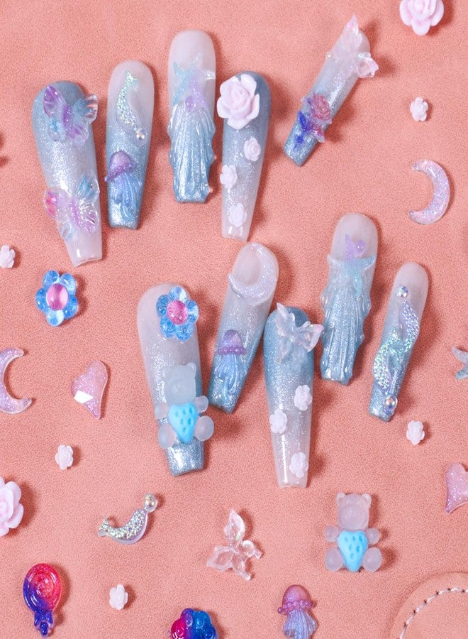 MAJOR DIJIT 3D Mix Assorted Color Nail Charms Acrylic Multi Cute Nail Art Charms Hollow Candy Jewelry Nail Supplies for Nail Art Design DIY Crafts Accessories (Pearl Ocean) - Image 5