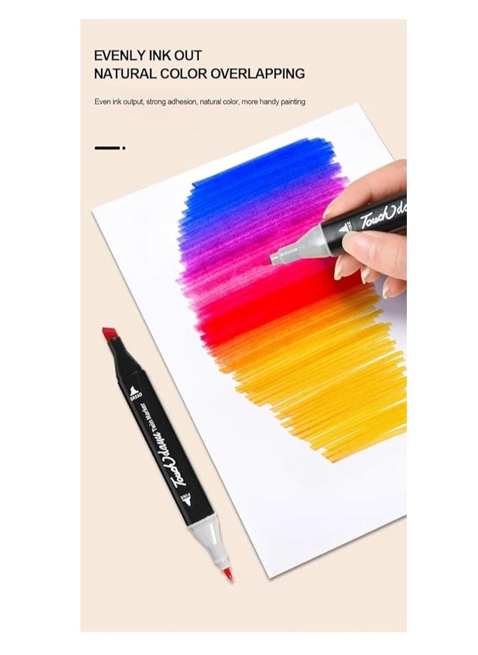 Generic Touch Cool 24 Colours Broad, Fine Point Twin Head Art Markers Pen For Manga And Impression Sketch Marker For Art Lovers Designer And Artist - Multicolour  - Image 3