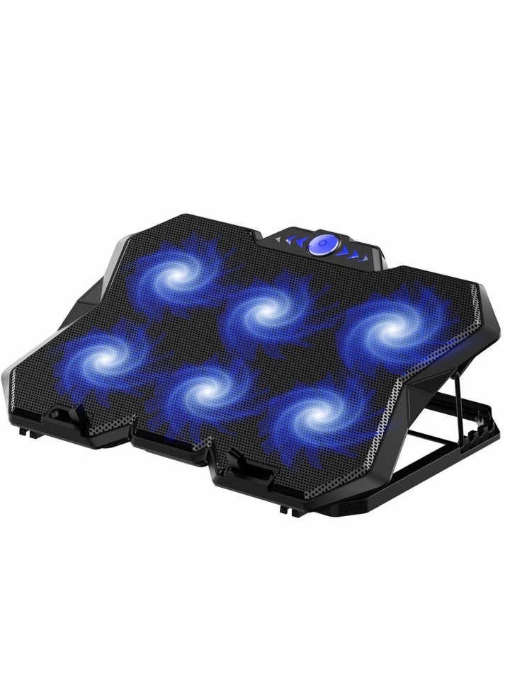 NAMA Laptop cooler fan stand with 6 blue fans suitable for 15,6 -17 inch laptops  - Image 1