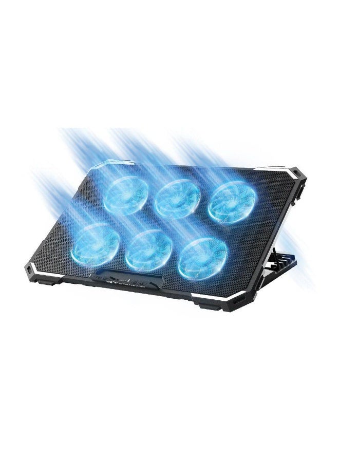 St Standard ICE-06N  RGB Gaming Laptop Cooling Pad Stand – 6*blue Led Fans – UP to 17 Inch  - Image 1