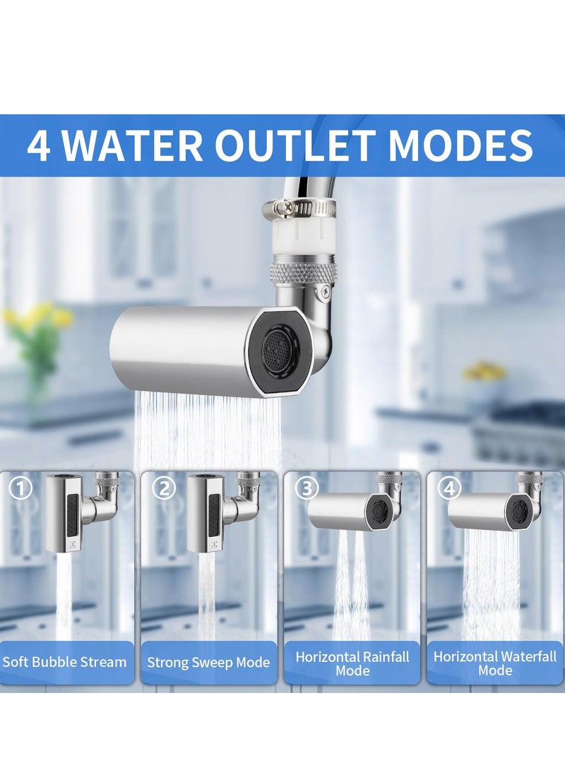 Excefore 4 in 1 Waterfall Kitchen Faucet, 360° Rotation Faucet Extender for Kitchen Sink, Splash-Proof Kitchen Faucet Head Replacement, High Arc Sink Faucet Suitable for Washing Fruit Vegetable - Image 3