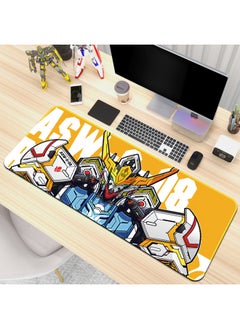 Gundam Mecha Style Anime Game Super Large Mouse Pad Thickened Personality Keyboard Pad Laptop Computer Office Desk Mat-Color:900x 400x 3mm Edge Lock-Pattern:Gundam [22-09]]