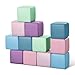 TODIBY Foam Building Blocks for Toddlers12Pieces Wipeable Leather Stacking Cubes Kids Large Soft Toys Play Set for Learning Construction Baby Preschool Daycare Therapy Birthday Gift Purple Pink - Image 2