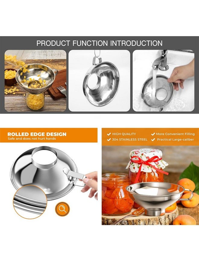 Jubobu Kitchen Funnel With Handle - 304 Stainless Steel for Oil Dispenser, Multipurpose Use  - Image 5