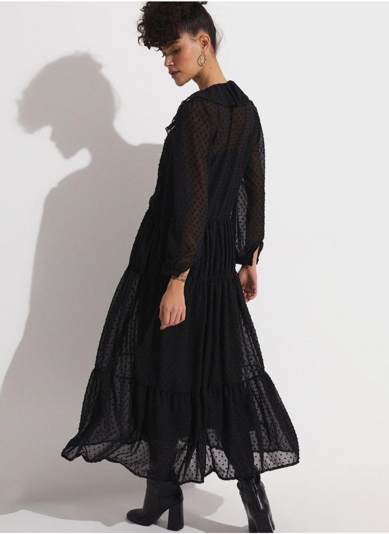 JUNE Ruffled Swiss Dot Dress - Image 2