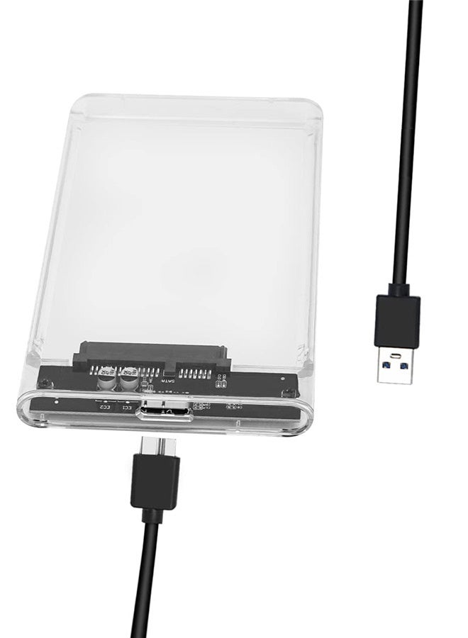 Tersely 2.5-Inch SATA to USB 3.0 Tool-Free External Hard Drive Enclosure Adapter Case, Transparent LED Indicator 7mm/9.5mm SATA I/II/III/SSD/HDD Data Transfer PC/Laptop [Support UASP][Auto Sleep] - Image 2