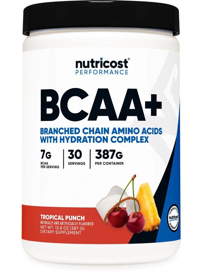 Nutricost BCAA + Hydration Powder (Tropical Punch) 30 Servings - Branched Chain Amino Acids with Hydration Complex - Gluten-Free, Non-GMO - Image 1