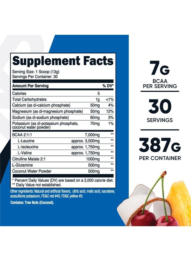 Nutricost BCAA + Hydration Powder (Tropical Punch) 30 Servings - Branched Chain Amino Acids with Hydration Complex - Gluten-Free, Non-GMO - Image 2