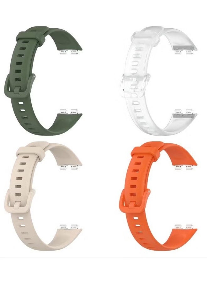 Happy D 4Pcs Silicone Watchband For Huawei Band 8 Huawei Band 9 Strap SmartWatch WristbandBracelet Wriststrap Sport Replacement - Image 1