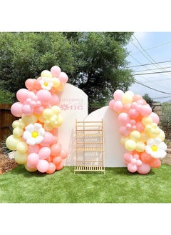 Zeemey 119-pcs Chrysanthemum Pink White Latex Decorative Balloon Arch Garland Set - Perfect for Graduation Baby Shower Wedding Birthday Bachelorette Party  - Image 3
