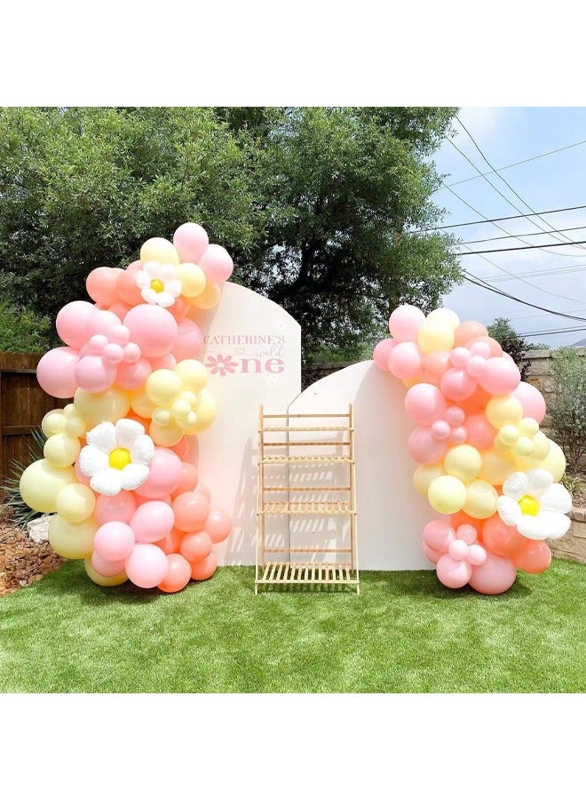 زيمي 119 قطعة من البالونات المزخرفة المصنوعة من اللاتكس الأبيض والوردي والأقحوان - مثالية للتخرج وحفلات استقبال المولود الجديد وحفلات الزفاف وأعياد الميلاد وحفلات العزوبية - مناسبة للداخل والخارج - Image 3