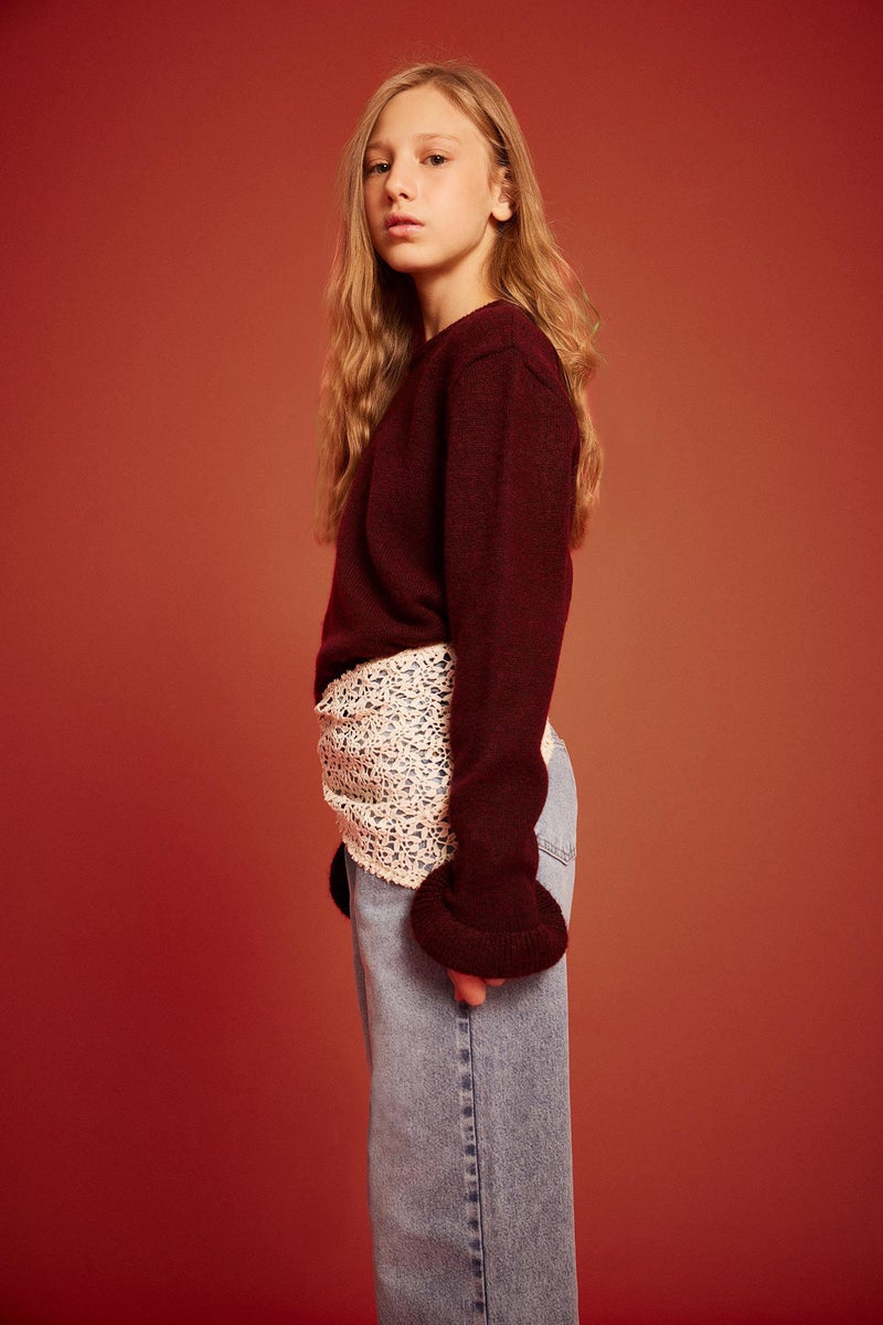 DeFacto Red Girl Bike Neck Regular Fit Long Sleeve Pullover Casual - Image 1