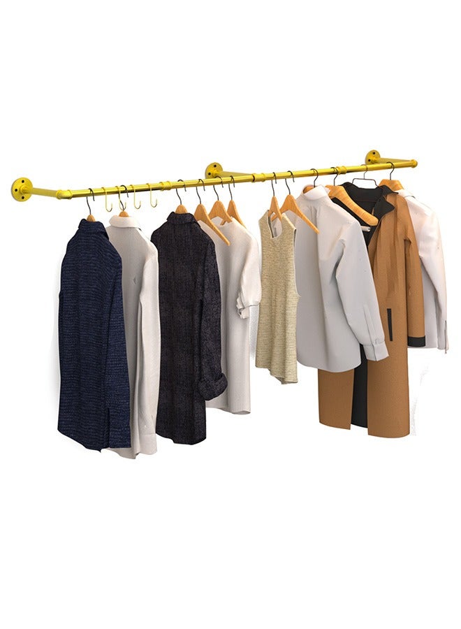 Industrial Pipe Clothes Rail Wall Mounted Cloths Hanging Rail Garment Rack 180cm Long Pipe Cloths Rack Detachable Wall Rail for Clothes - Image 1