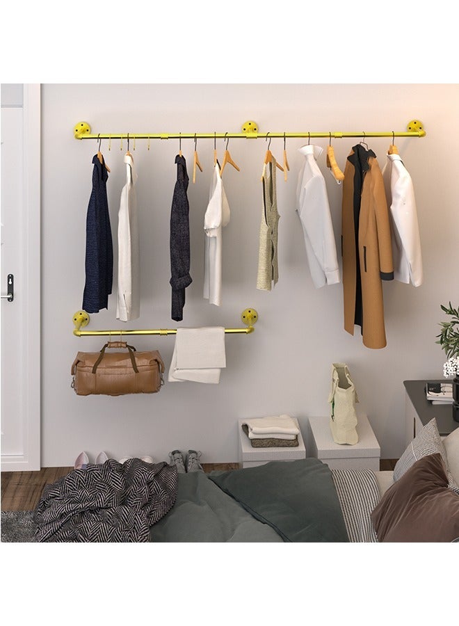 Industrial Pipe Clothes Rail Wall Mounted Cloths Hanging Rail Garment Rack 180cm Long Pipe Cloths Rack Detachable Wall Rail for Clothes - Image 3