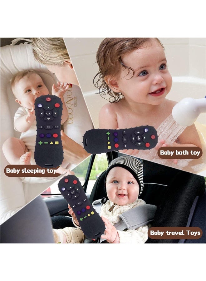 VIUAUAX Remote teether for Baby, Soft Chew Toys with TV Remote Control Shape, Early Educational Sensory Toy for Babies Teething Relief and Soothe Sore Gum Infant Teether for 3-12 Months (blue) - Image 3