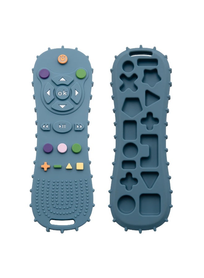 VIUAUAX Remote teether for Baby, Soft Chew Toys with TV Remote Control Shape, Early Educational Sensory Toy for Babies Teething Relief and Soothe Sore Gum Infant Teether for 3-12 Months (blue) - Image 5