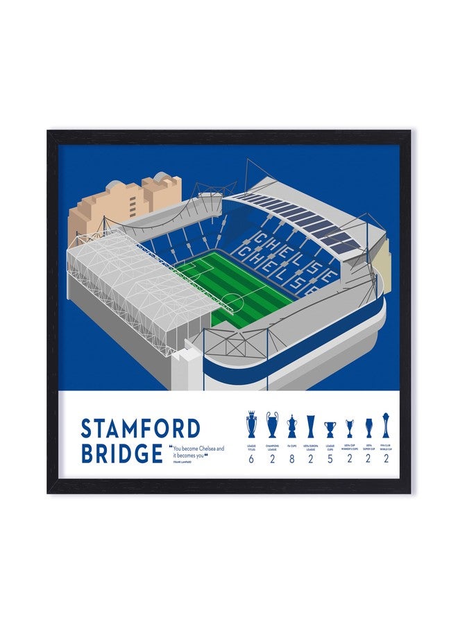 QUOTE - UNQUOTE ART Chelsea FC - Chelsea Poster - Stamford Bridge - 13x17 inches - Black Frame - Image 1