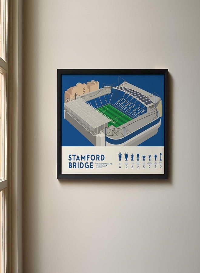 QUOTE - UNQUOTE ART Chelsea FC - Chelsea Poster - Stamford Bridge - 13x17 inches - Black Frame - Image 3