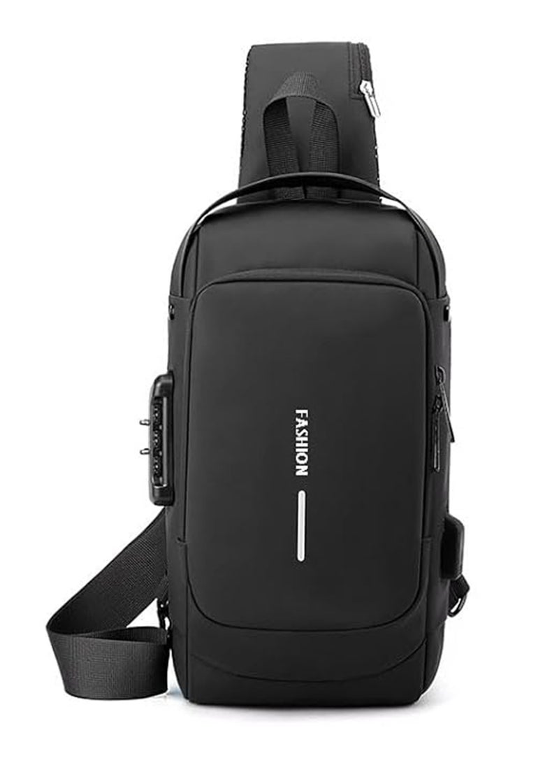GT-Wheel AntiTheft Sling Crossbody Bag for Men & Women Waterproof Chest Shoulder Bag with USB Charging Port - Image 1