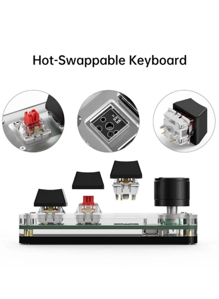 AROAQ Macropad Macro Mechanical Keyboard RGB Mini Gaming Custom Programming Knob Keypads Red Switch 3 Keys For Photoshop - Image 4