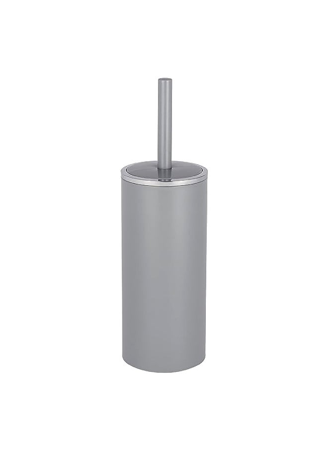 Primanova Lenox Plastic Glossy Finish Toilet Brush and Holder Grey 33 x 10.5 x 10.5 cm  - Image 1