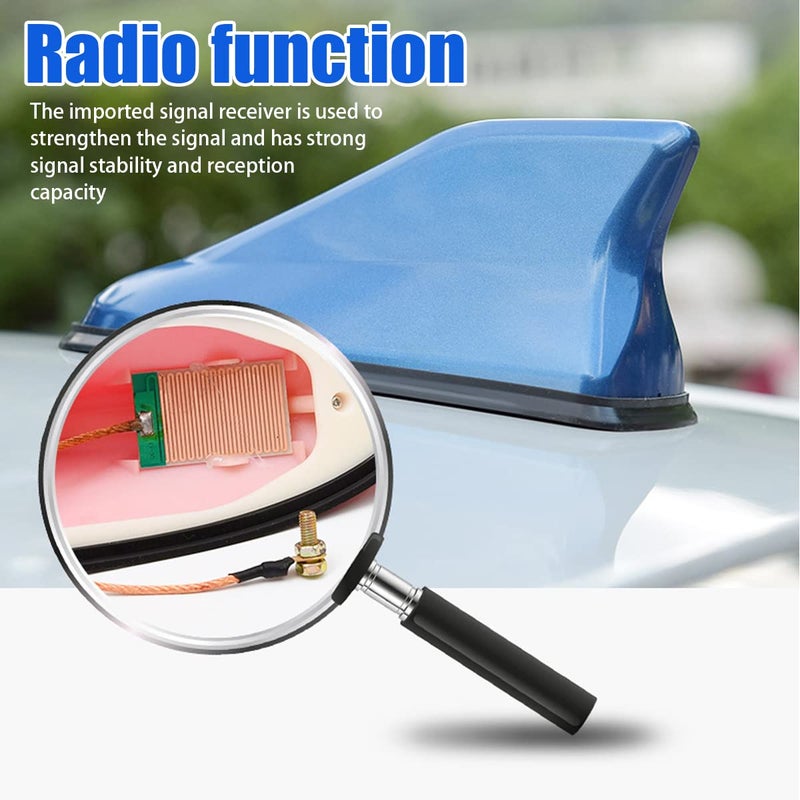 BELOMI Car Shark Fin Antenna Cover, Roof Aerial Base AM/FM Radio Signal for Car SUV Truck, Vehicle Shark Fin Shape Cover with Adhesive Tape, Car Accessories Antenna Replacement Fits Most Cars (Black) - Image 3
