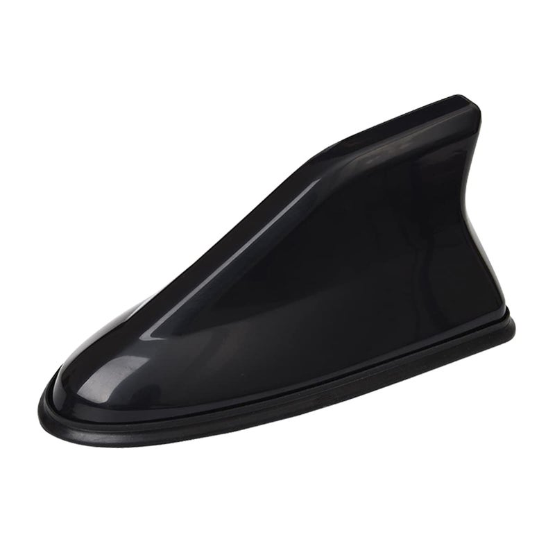 BELOMI Car Shark Fin Antenna Cover, Roof Aerial Base AM/FM Radio Signal for Car SUV Truck, Vehicle Shark Fin Shape Cover with Adhesive Tape, Car Accessories Antenna Replacement Fits Most Cars (Black) - Image 1