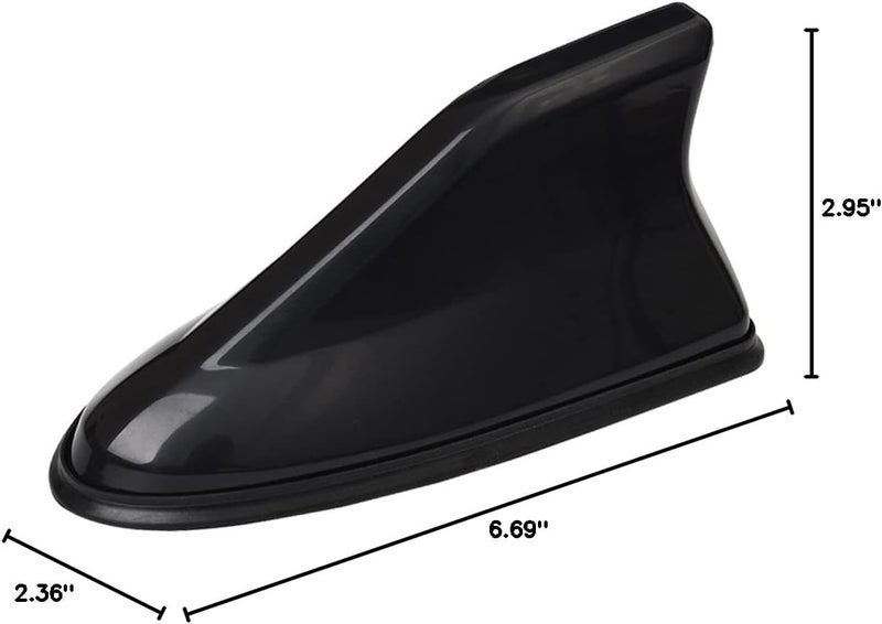 BELOMI Car Shark Fin Antenna Cover, Roof Aerial Base AM/FM Radio Signal for Car SUV Truck, Vehicle Shark Fin Shape Cover with Adhesive Tape, Car Accessories Antenna Replacement Fits Most Cars (Black) - Image 2