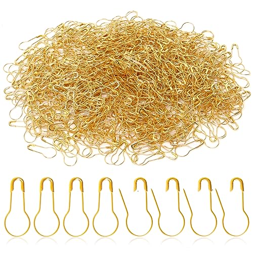 SBYURE 1000 Pieces 22mm/0.87 Inch Clothing Tag Pins Metal Gourd Safety Pins Bulb Pin Calabash Pin Bead Needle for DIY Craft Home Accessories,Golden - Image 1