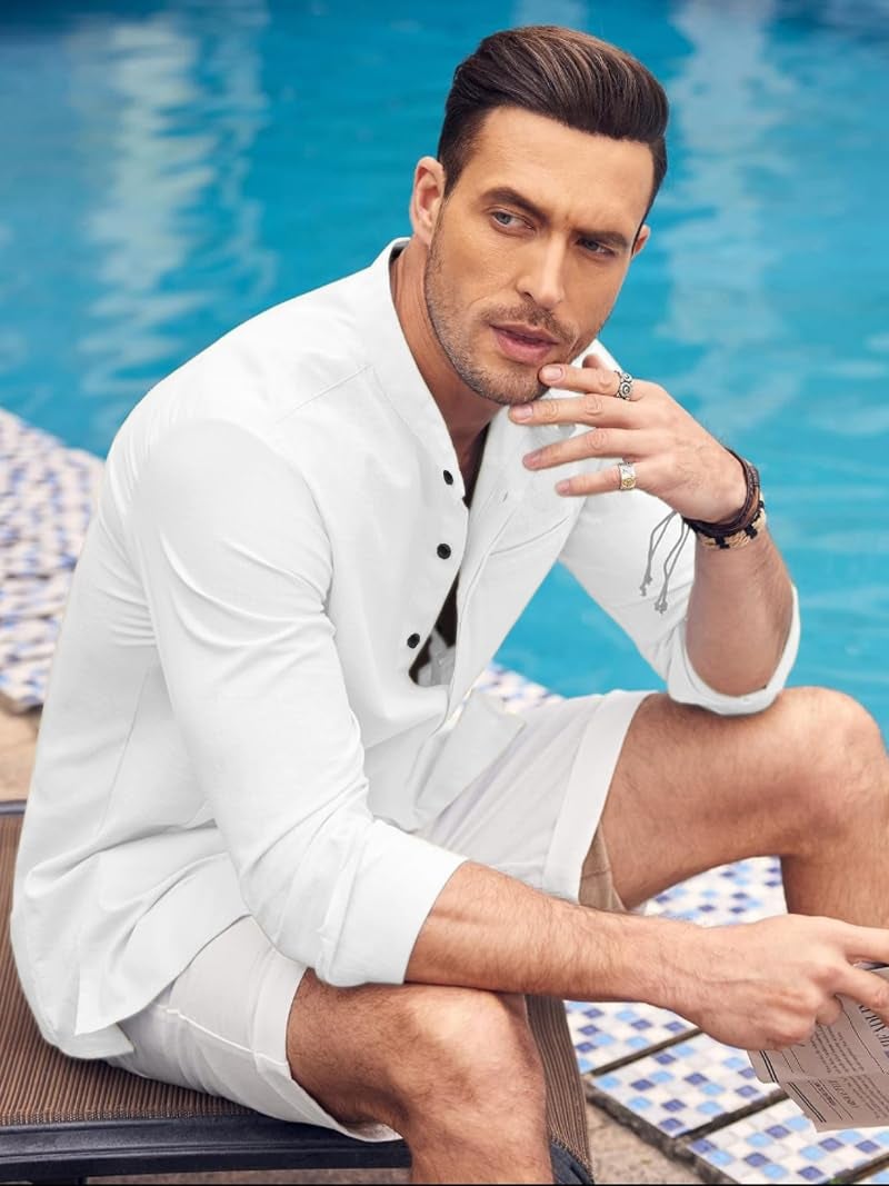 Bellstone Men's Solid Cotton Shirt | Casual | Plain | Full Sleeve | Summer-Regular Fit| Men Stylish Shirt | Everyday Formal Wear |Soft Breathable Fabric | Everyday Smart Casual Wear - Image 3