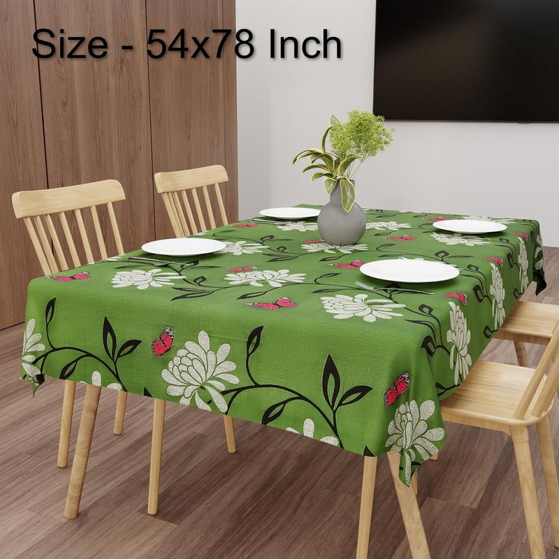 Wings Star Floral Print Exclusive Table Cover|PVC 6 Seater Table Cover|Table Sheet for Dining, Party, Events|Waterproof Protector|Indoor and Outdoor Use 54x78 Green - Image 2