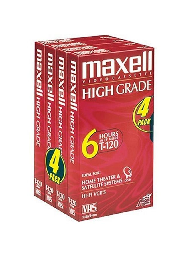 Maxell HG T-120 VHS Tape (4-Pack) (Discontinued by Manufacturer)