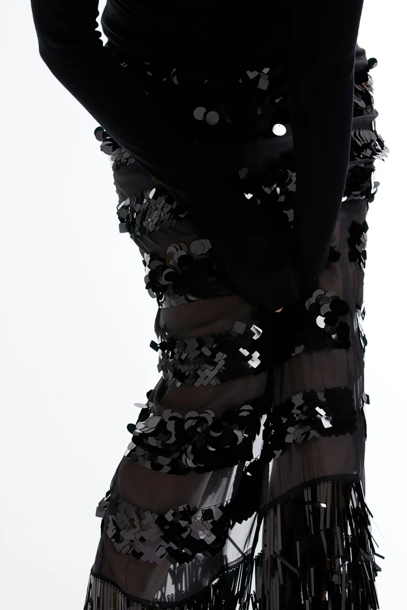 H&M Long Sequined Skirt