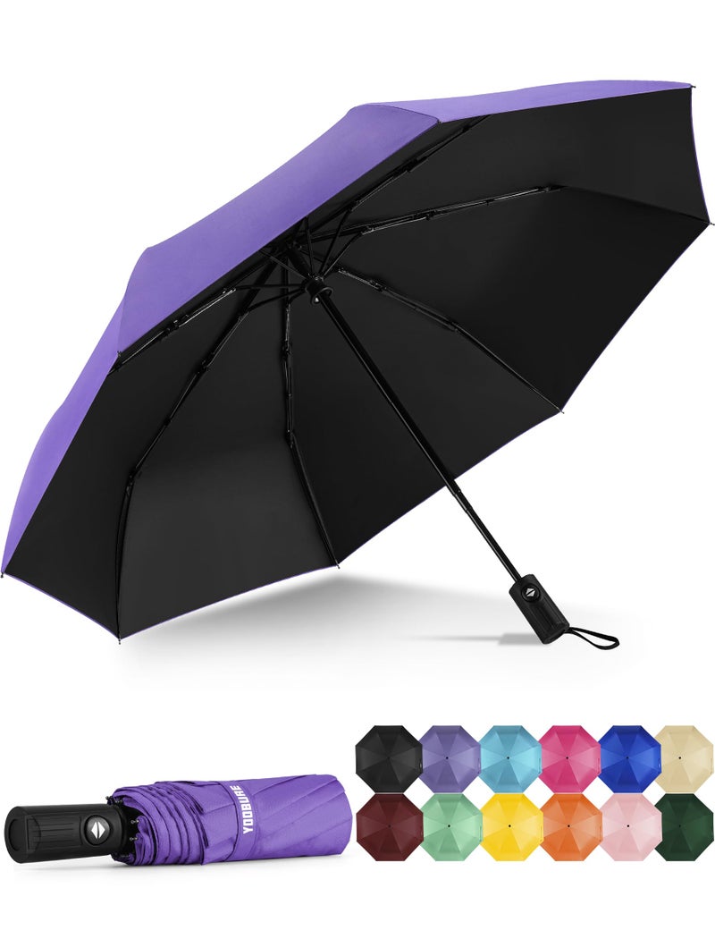 Yoobure Windproof Travel Umbrella - Automatic Umbrellas for Rain, Compact Folding Umbrella with UV Protection, Lightweight Portable Design for Backpack/Walking/Car, Sun & Storm Ready - Image 1