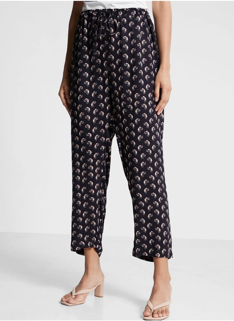 Biba V-Neck Printed Kurti & Pants Set