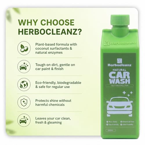 Herbocleanz Car Wash Shampoo Foaming Formula for Deep Cleaning & Shine Safe on Paint, Coating & Ceramic pH Balanced Car Detergent for Exterior Auto Detailing – 500 ml - Image 4
