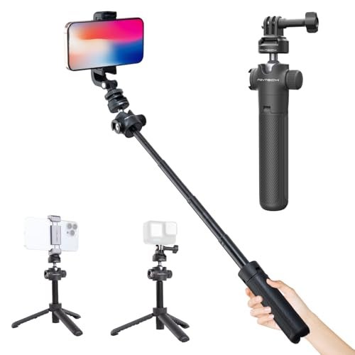 PGYTECH CapLock Extension Pole Mini Tripod for OSMO Action 5 Pro/4/3, for OSMO Pocket 3/2, Selfie Stick Rod for Gopro Hero 13/12/11/10, for Insta360 Ace Pro 2/One RS/R/X3, XiaoYi, Feiyu Action Camera - Image 1