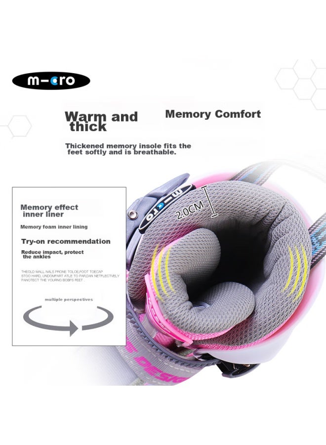 M-cro Inline Skates For Children, Boys And Girls, Micro Straight Skates, Suitable For Primary And Secondary School Students, X3 Pink Package, Size L - Image 3