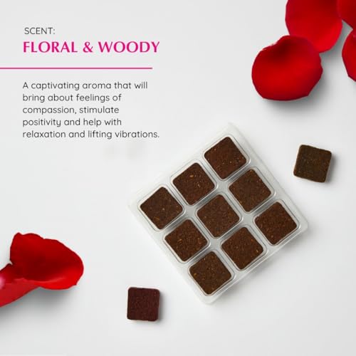 Aromafume Pink Rose Incense Bricks (2 Trays x 9 Bricks) with Persian Exotic Incense Diffuser | Ideal for Romance, Sensuality, Lifting Vibrations, Preparation for Prayer, Relaxation & Rituals - Image 5