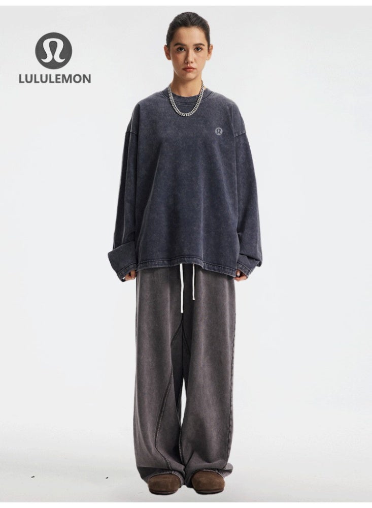 Lululemon Washed Long-Sleeve Shirt - Unisex Oversize Fit, Soft Distressed Fabric, Minimalist Logo, Multi-Color Options, Sport & Daily Casual Styling Top - Image 5