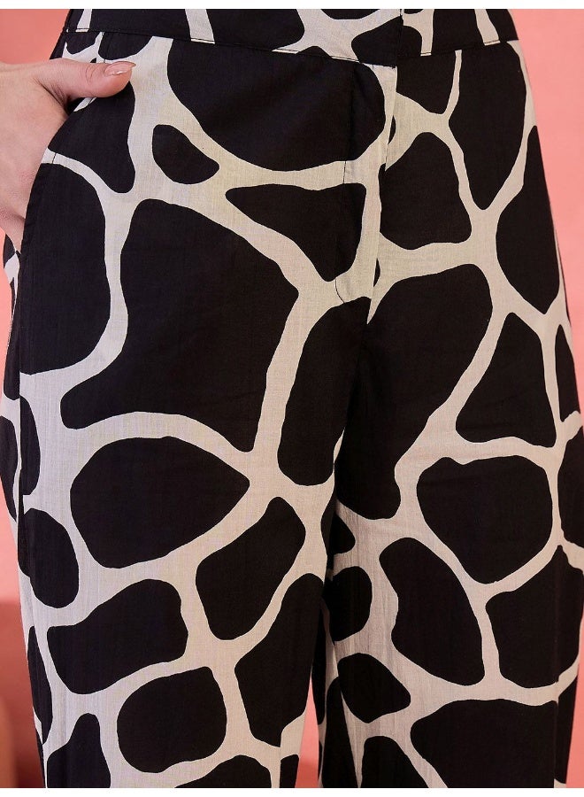 AKS Animal Printed Cotton Blazer and Trousers - Image 3