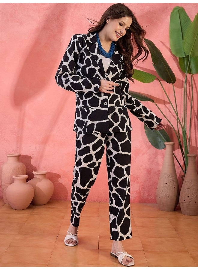 AKS Animal Printed Cotton Blazer and Trousers - Image 5