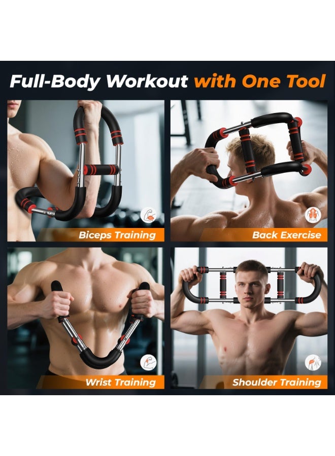 WALALLA Twister Arm Trainer Adjustable Resistance 40-50 kg/60-100lb for Chest & Arm Workout, Portable Upper Body Strength Training Bar for Home & Gym, Detachable Power Twister Exercise Equipment - Image 3