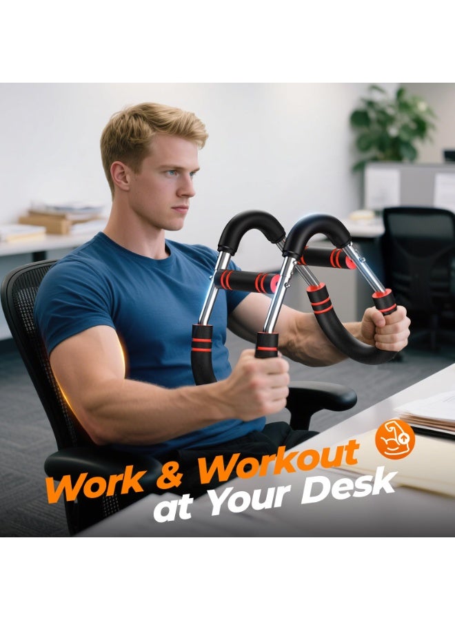 WALALLA Twister Arm Trainer Adjustable Resistance 40-50 kg/60-100lb for Chest & Arm Workout, Portable Upper Body Strength Training Bar for Home & Gym, Detachable Power Twister Exercise Equipment - Image 4