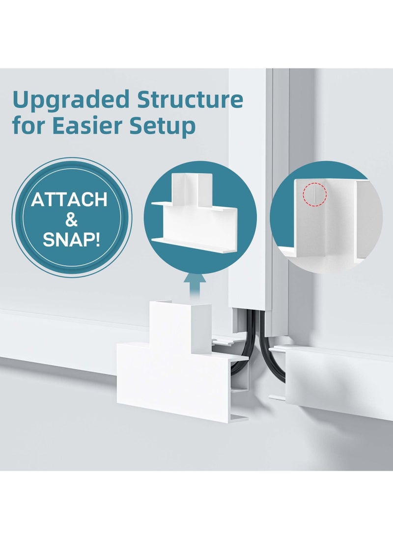 KASTWAVE Cord Cover Raceway Kit, Paintable Cable Cover Channel Cord Concealer System Cable Hider Wires, Hiding Wall Mount TV Powers Cords in Home Office, 10Pcs L15.7in X W0.95in X H0.55in - Image 3