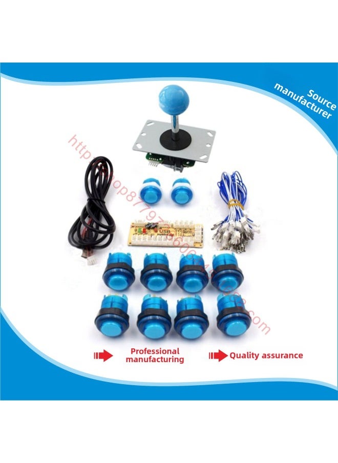 USB Arcade Rocker Circuit Board Three And Rocker 5p DIY Button Kit With Light Arcade Game Handle-Product Color:Blue  - Image 1