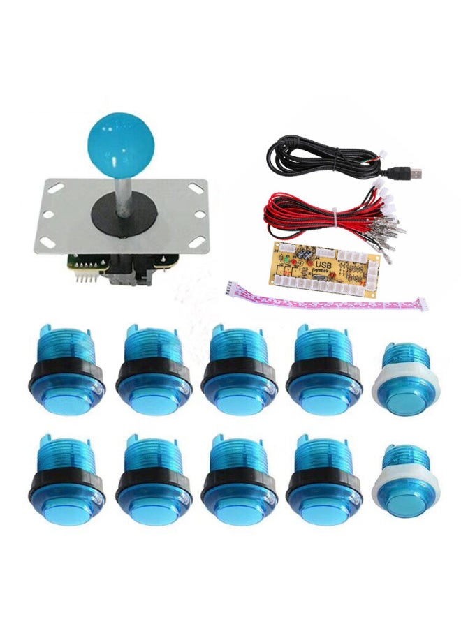 USB Arcade Rocker Circuit Board Three And Rocker 5p DIY Button Kit With Light Arcade Game Handle-Product Color:Blue  - Image 2